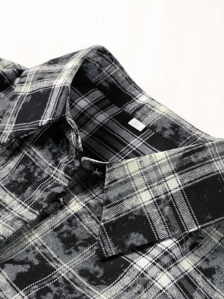 Casual Retro Plaid Women's Puff Sleeve Turndown Collar Ruffly Short Dresses Women New Fashion Vintage Loose Dress