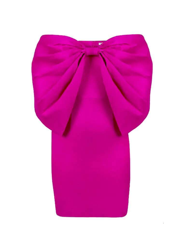 DEAT Fashion New Women's Bows Sleeveless Evening Party Dress 2024 Spring Trendy Off-Shoulder Wrap Hip Dresses Female 33A1076