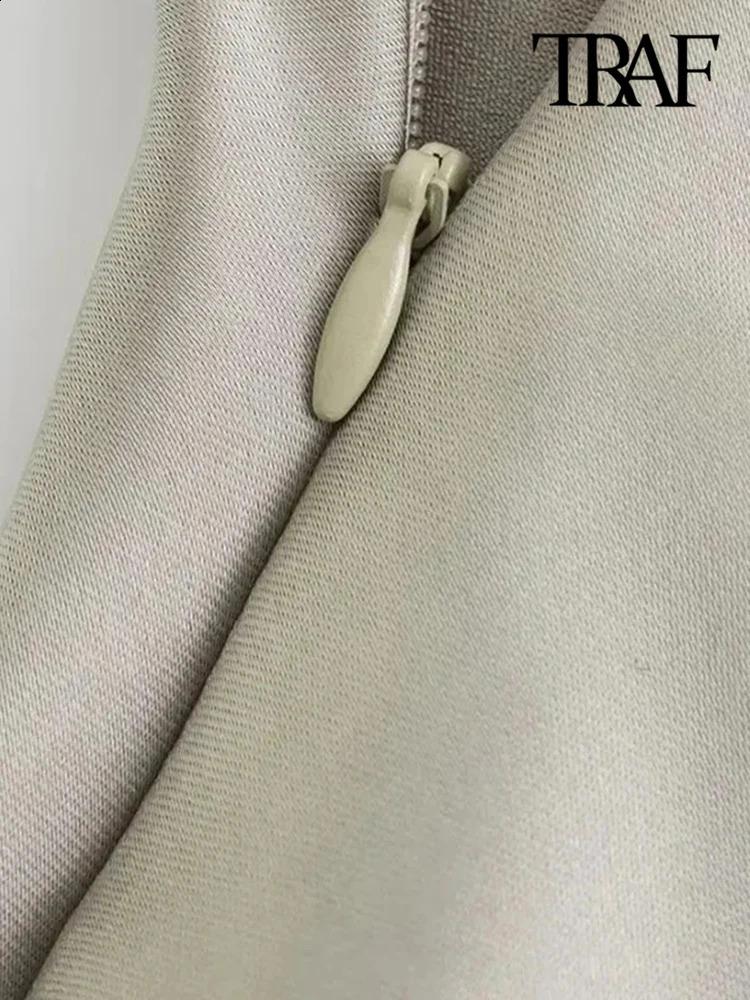 TRAF-Womens Flowing Draped Halter Neck Tank Tops With Bow Tied Backless Sleeveless Female Camis Sexy Fashion 250228