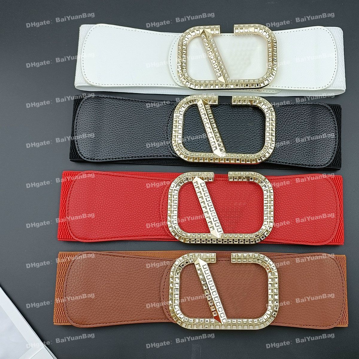Designer Belts For Women Fashion Brand Elastic Belt Womens Luxury Letter Buckle Waist Chain Dress Accessories Lady Waistband Girdle Width 7Cm 17 Styles