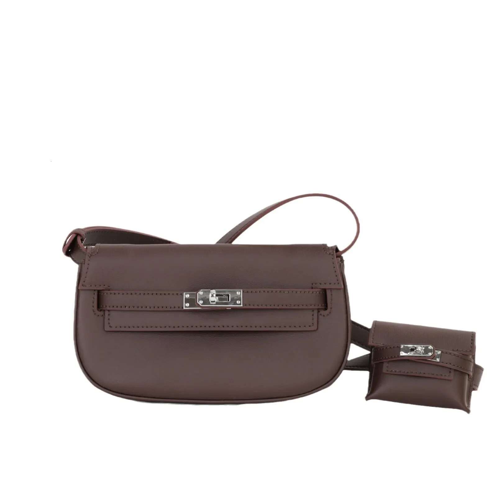 High-End Fashionable Versatile Double-Sided Leather Handbag For Women Single Shoulder Crossbody Chest Mini Waist Bag