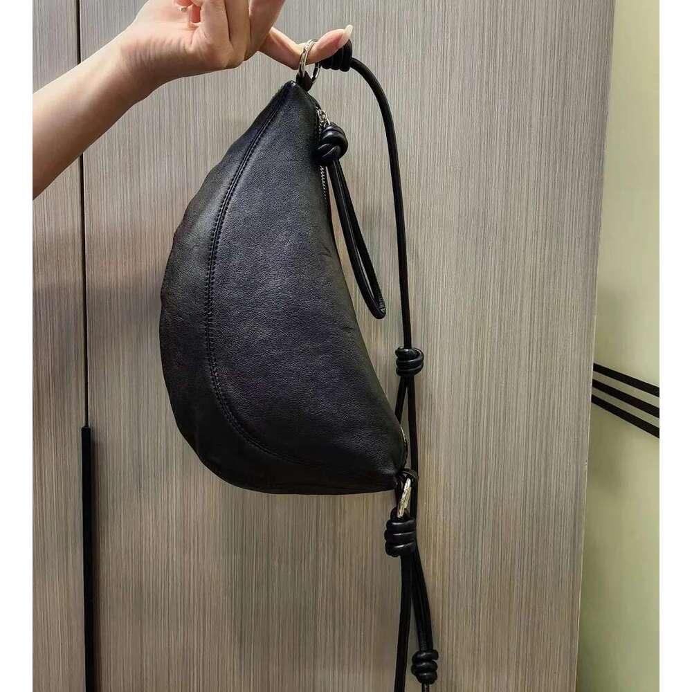 2025 New Women's Hobo Sheepskin Leather Simple Casual Dumpg One Shoulder Underarm Belt Bag