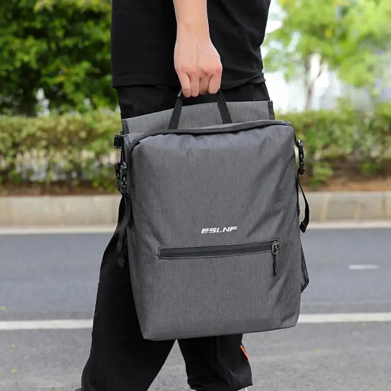 Ship from US Portable Waterproof Bicycle Bag 28L Rear Rack Trunk Bike Luggage Tail Seat Pannier Double Bag 250228FBB