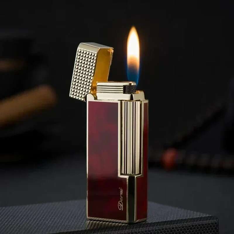 New Business PING Bright Sound Gas Compact Jet Butane Cool Metal Cigar Lighter Grinding Wheel Pipe Cigarette Accessories