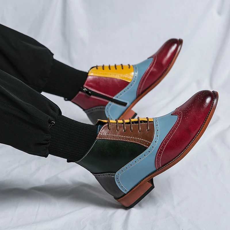 Handmade casual leather luxury mens designer business brand officially Chelsea dress denim shoes mens boots foot boots Z250303