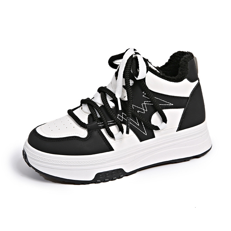 Designer s New Velvet High Top Fashionable Warm Patchwork Color Multifunctional Thick Sole With Velvet Sports Fashion Women s Shoes