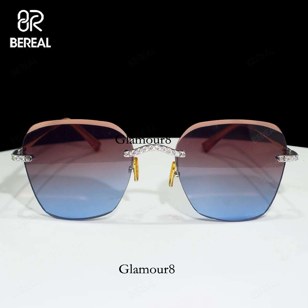Custom Pass Tester Iced Out VVS Moissanite Dia Letter Lens Colored Glasses Eyewear Sunglasses Jewelry For Men Women
