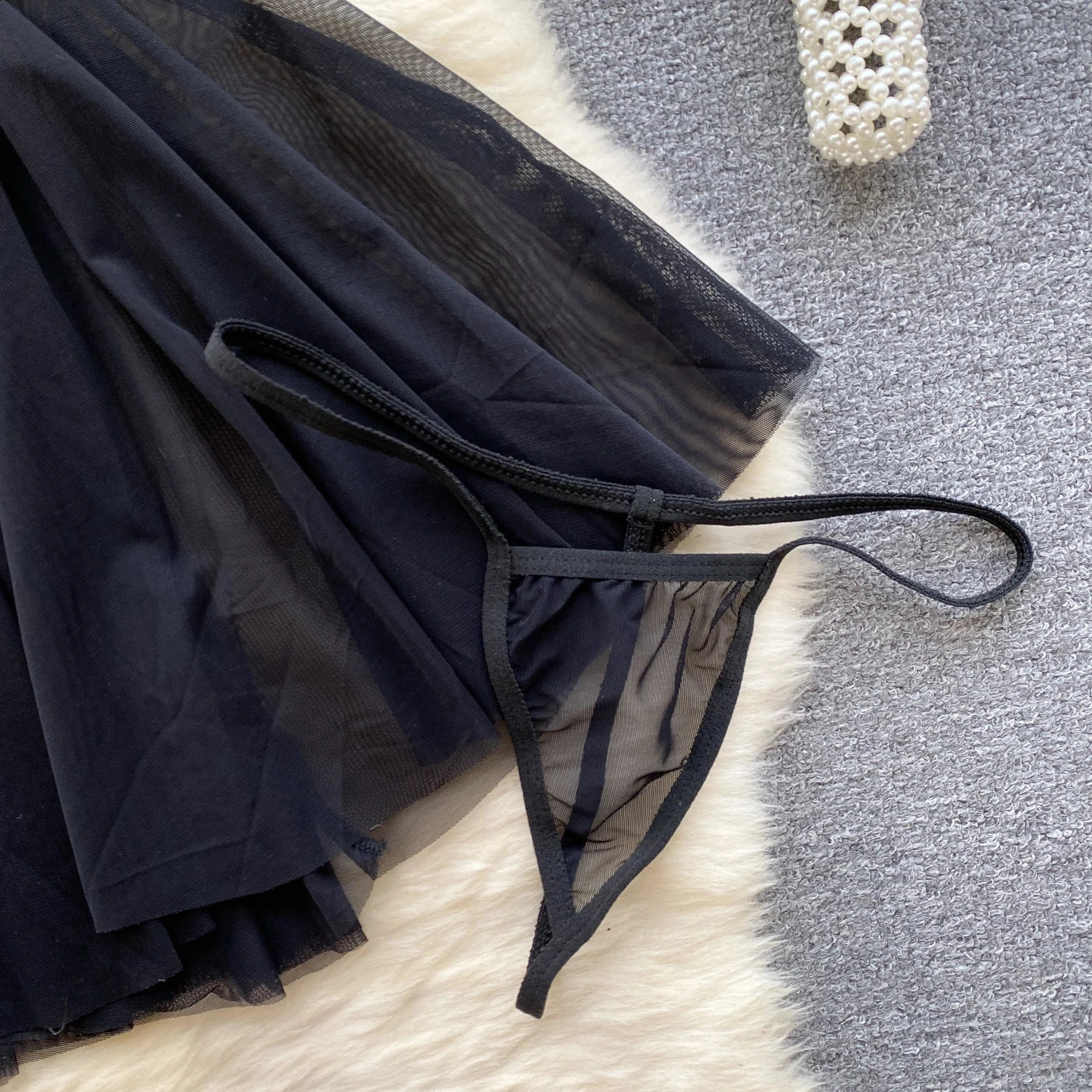 Sensual Transparent Gauze Camisole Short Night Dress Ladies Folds Flower Ball Gown Sleepwear Nightwear Women Sweet Sexy Pajamas 250227Z