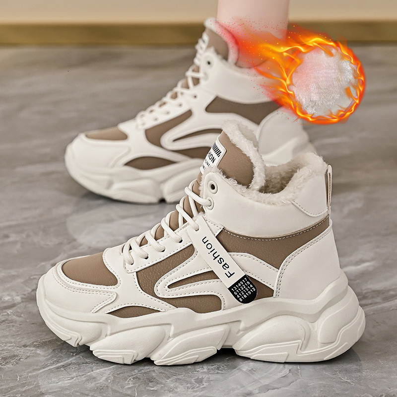 Women s Designer Shoes 2025 New Korean Edition Warm And Velvet High Top Multi Functional Outdoor Sports And Leisure Thick Soled Shoes