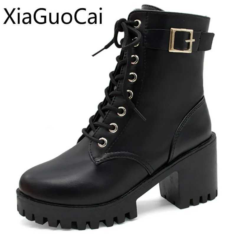 Winter Warm Women Boots British Wind Platform Female Winter Boots Wild High-heeled Womens Boots Z250303