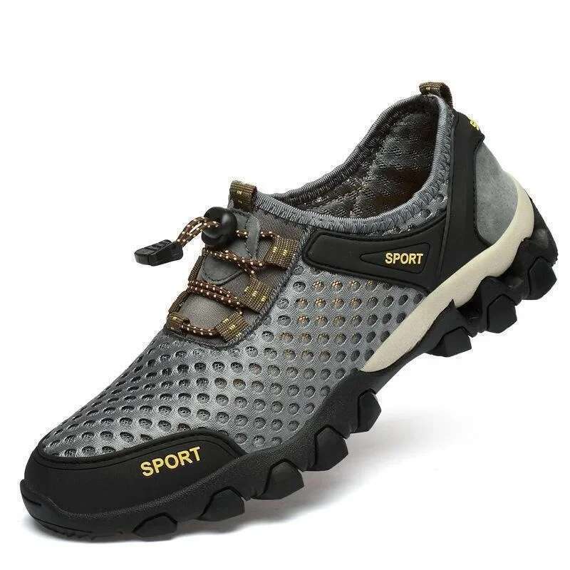 Summer Men's Mesh Sports Fashion Mountaineering Breathable Lightweight Anti Slip Outdoor Travel Running Casual Shoes