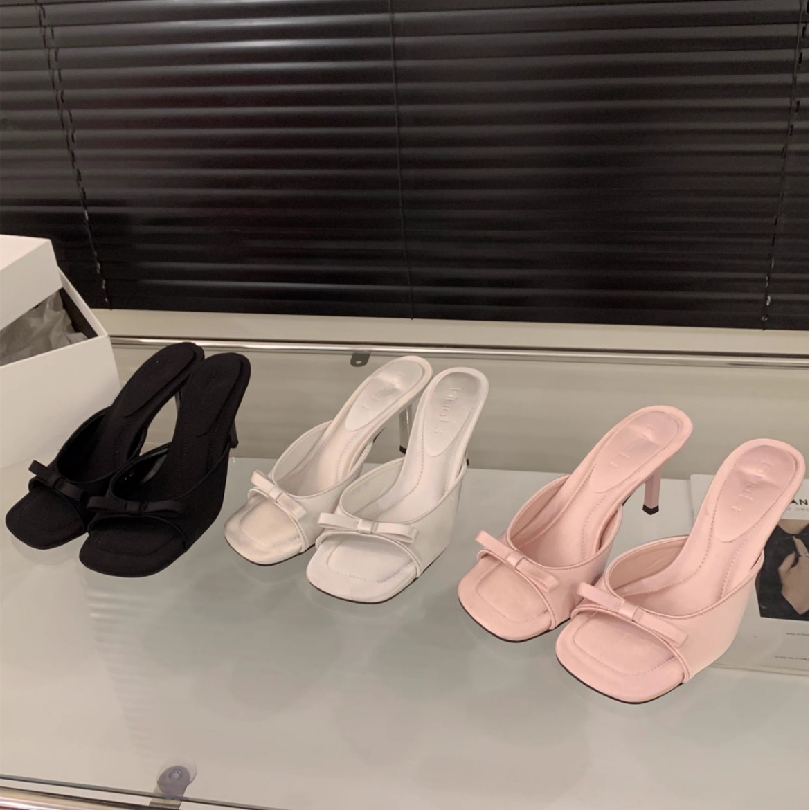 new free shipping designer sandals for womens Fine heeled sandals pink black sliver leopard print Summer new square headed fairy bow high-heeled slipp