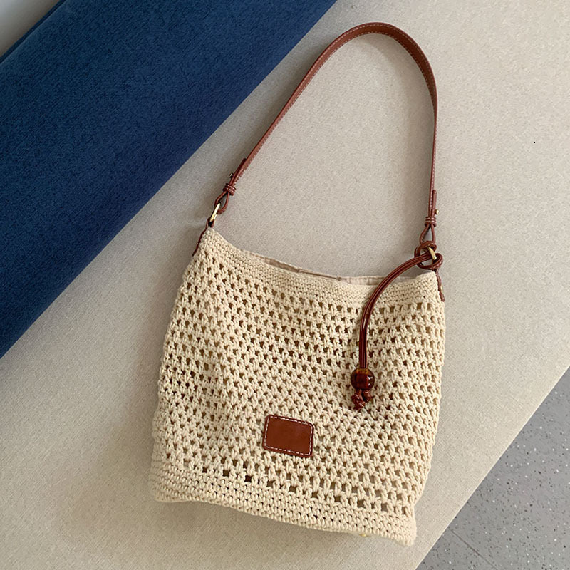 Knitted hollow for women 2025 new summer seaside vacation tote beach shoulder and armpit bag #swissmilitary