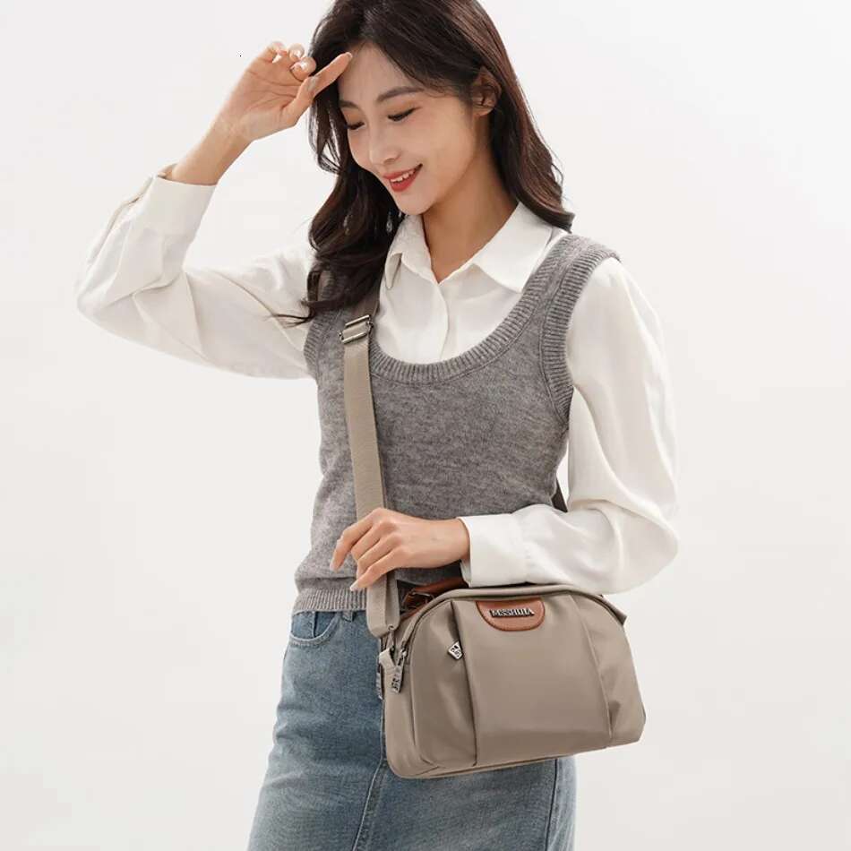 Casual Solid Messenger Waterproof Nylon Shoulder Crossbody Bags For Women 2025 Ladies High Quality Purses And Handbag