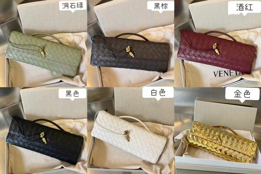 10A Real Leather Long Clutch Andiamo With Handle Intrecciato Craftsmanship Cow Leather Women Bags Purses And Handbag Famous Brand Designer Evening Bag with box