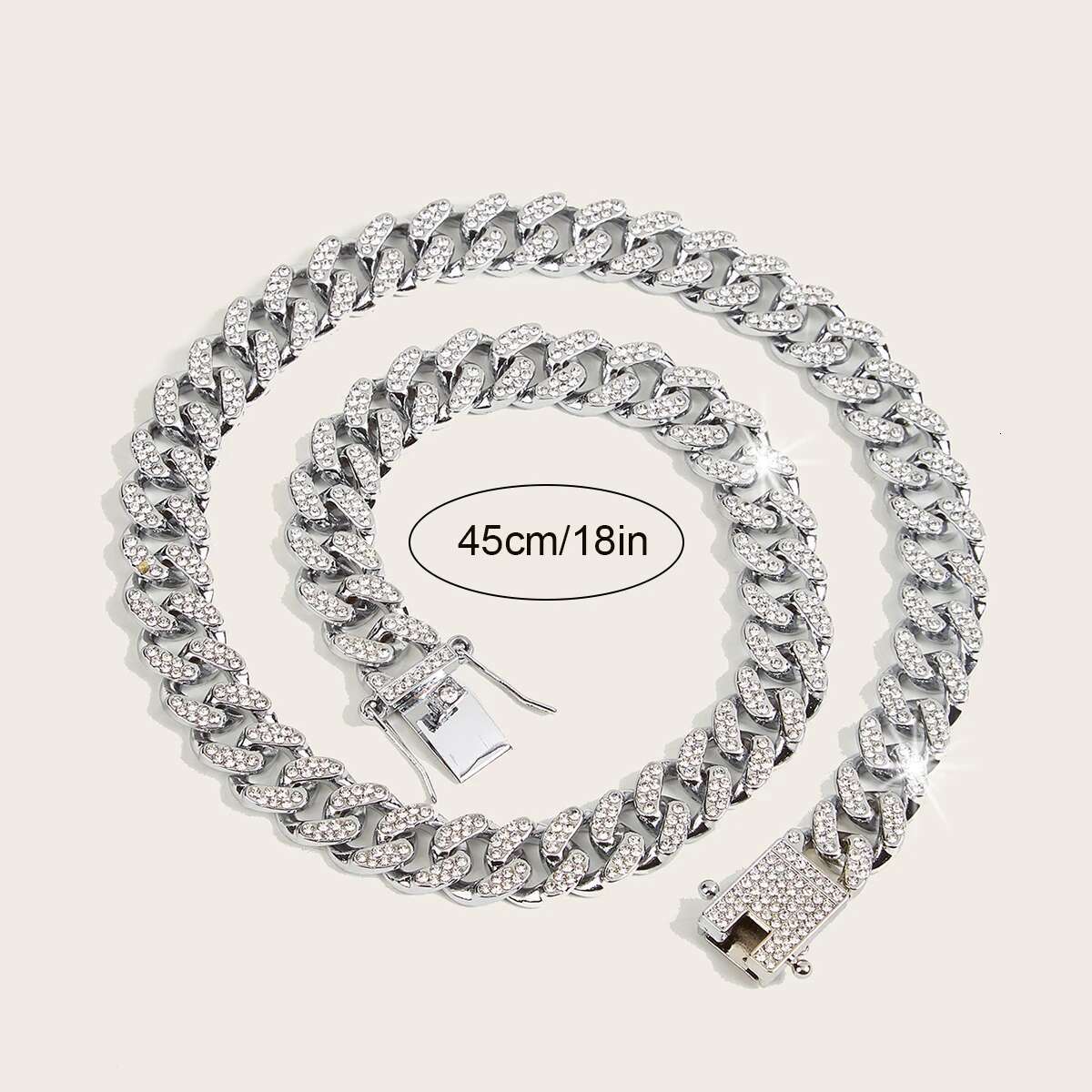 Hip Hop Miami Cuban Chain Necklace 13mm Iced Rhies Shimmering Rap Jewelry Gift For Men