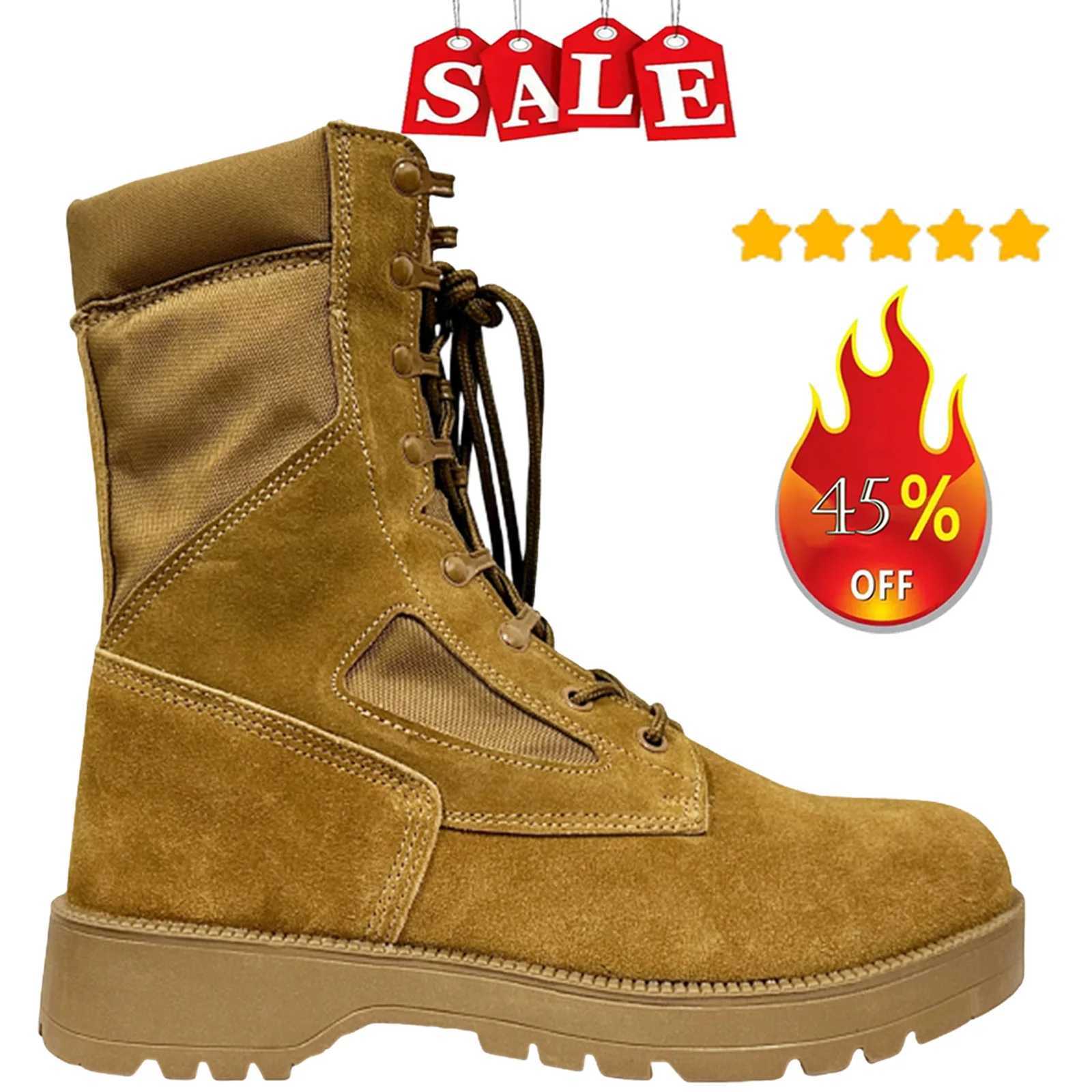 New Brand Leather Man Tactical Combat Boots Men Outdoor Hiking Desert Boots Breathable Male Ankle Boots Z250303