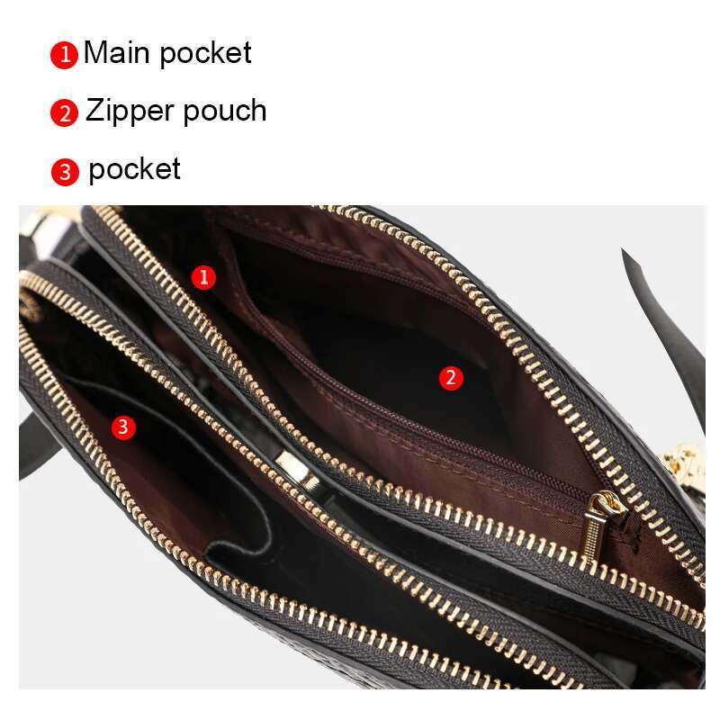 Aidrani Minimalist Genuine Leather Women's Single Shoulder Crossbody Bag, Woven Texture, Cowhide Material, Circular