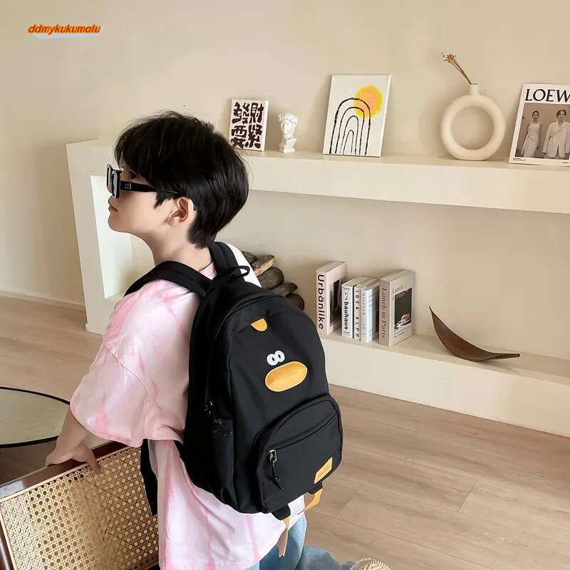 2025 Canvas Kids Backpack Bag for Girls Boys Cartoon Duck Children Travel Bags Portable Primary Child School Backpacks #ddmykukumalu
