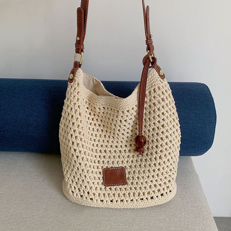 Knitted hollow for women 2025 new summer seaside vacation tote beach shoulder and armpit bag #swissmilitary