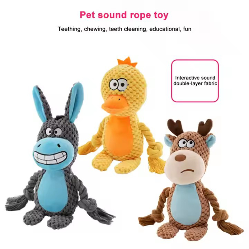 Dog Plush Toy for Large Dog Chew,Indestructible Dog Squeaky Toys,Stuffed Animals Toys with Cotton Material and Crinkle Paper,Durable Chewing Toys