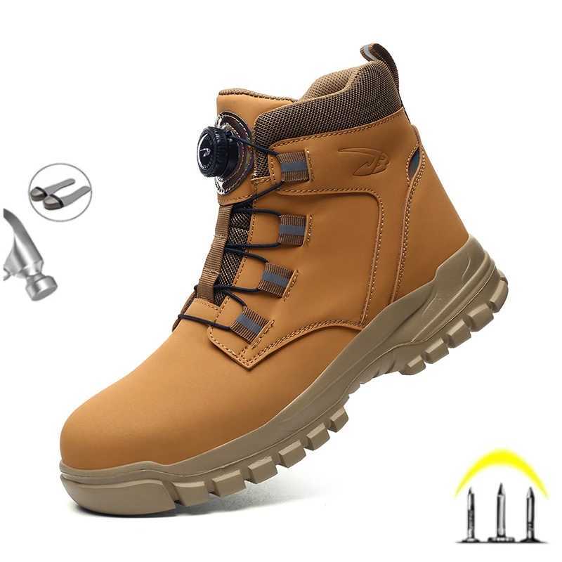 New Fashion 2024 Waterproof Security Work Safety Boots Protective Leather Boots Anti-smash Anti-puncture Industrial Shoes Z250303