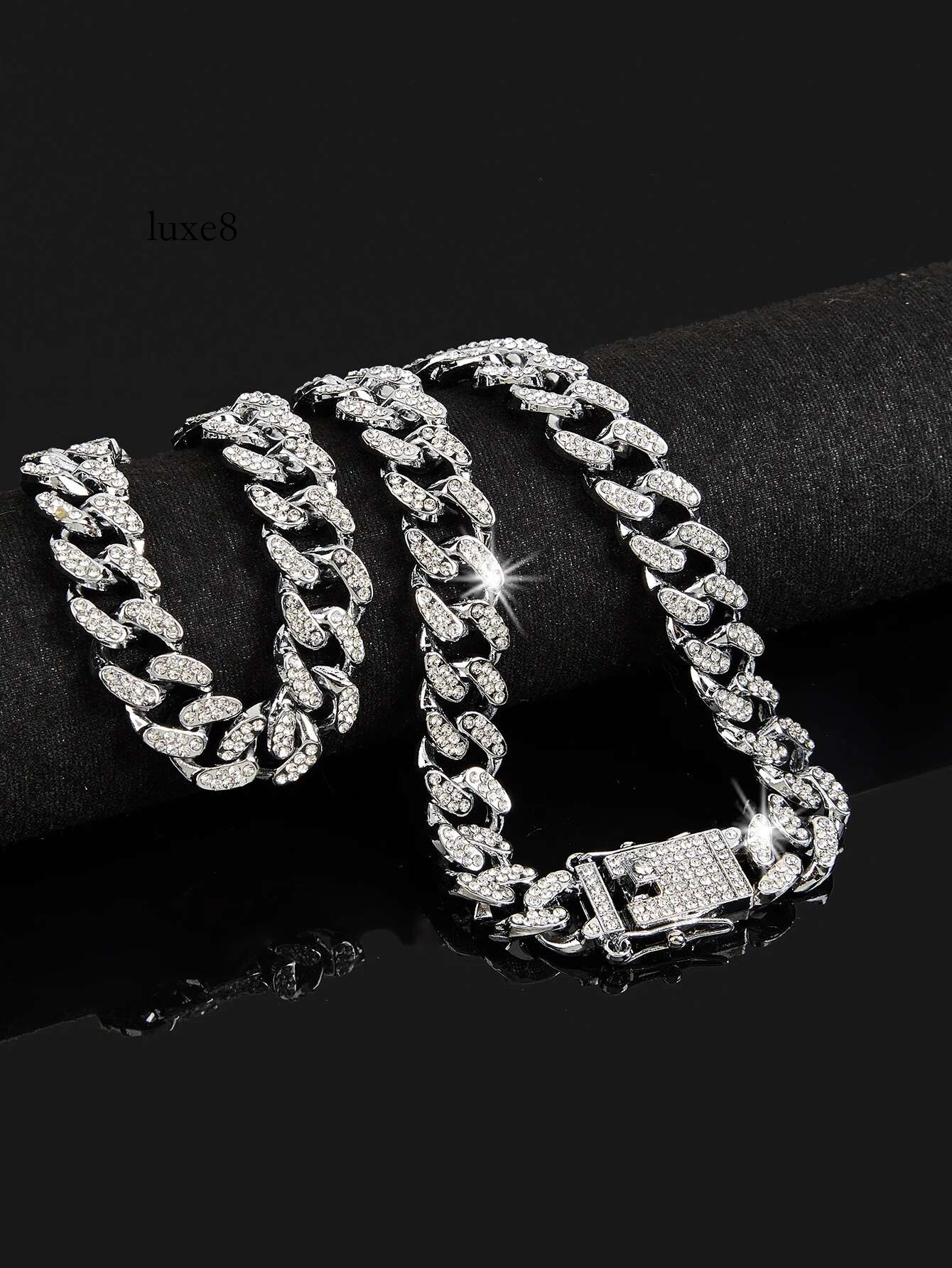 Hip Hop Miami Cuban Chain Necklace 13mm Iced Rhies Shimmering Rap Jewelry Gift For Men