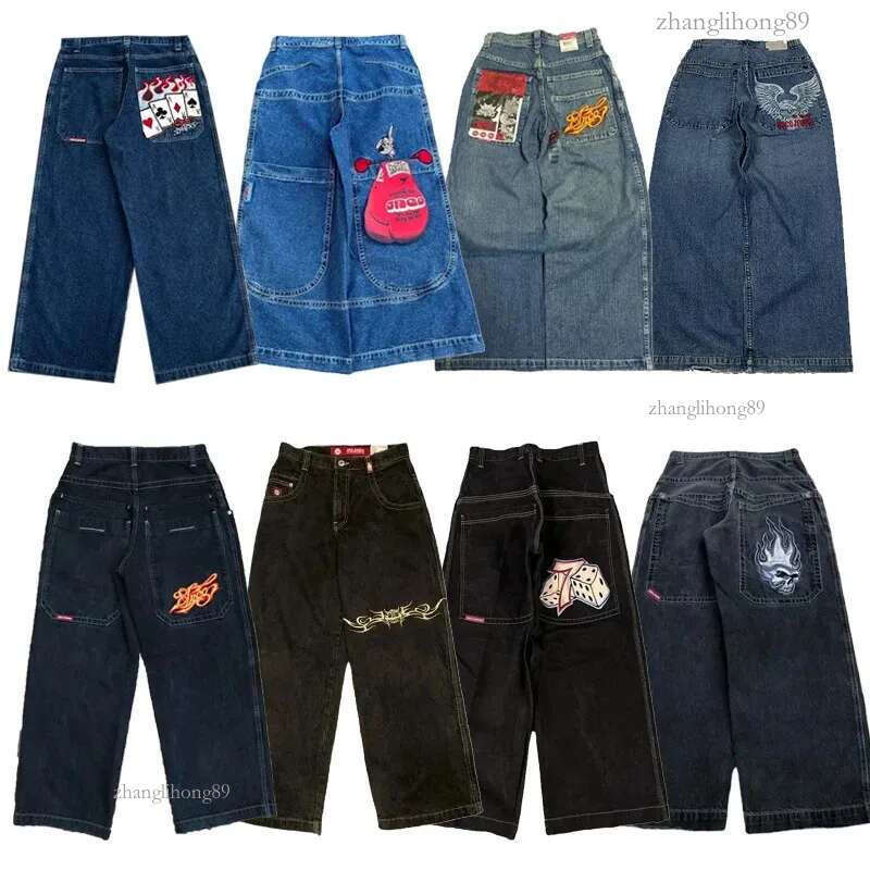 Y2k Streetwear JNCO Baggy Jeans Men High Quality Embroidered Vintage Jeans Women Hip Hop Goth Harajuku Casual Wide Leg Pants 2
