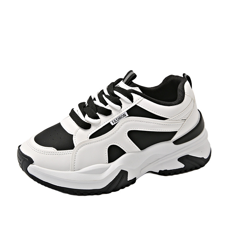 Women s Designer New 2025 Spring And Summer New Leather Breathable Casual Fashionable Thick Soled Height Increasing Sports Shoes