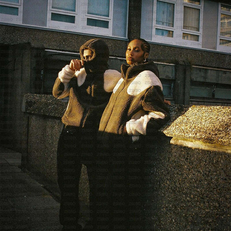 Autumn and winter splicing hooded zipper trend fashion fleece plush couple jacket