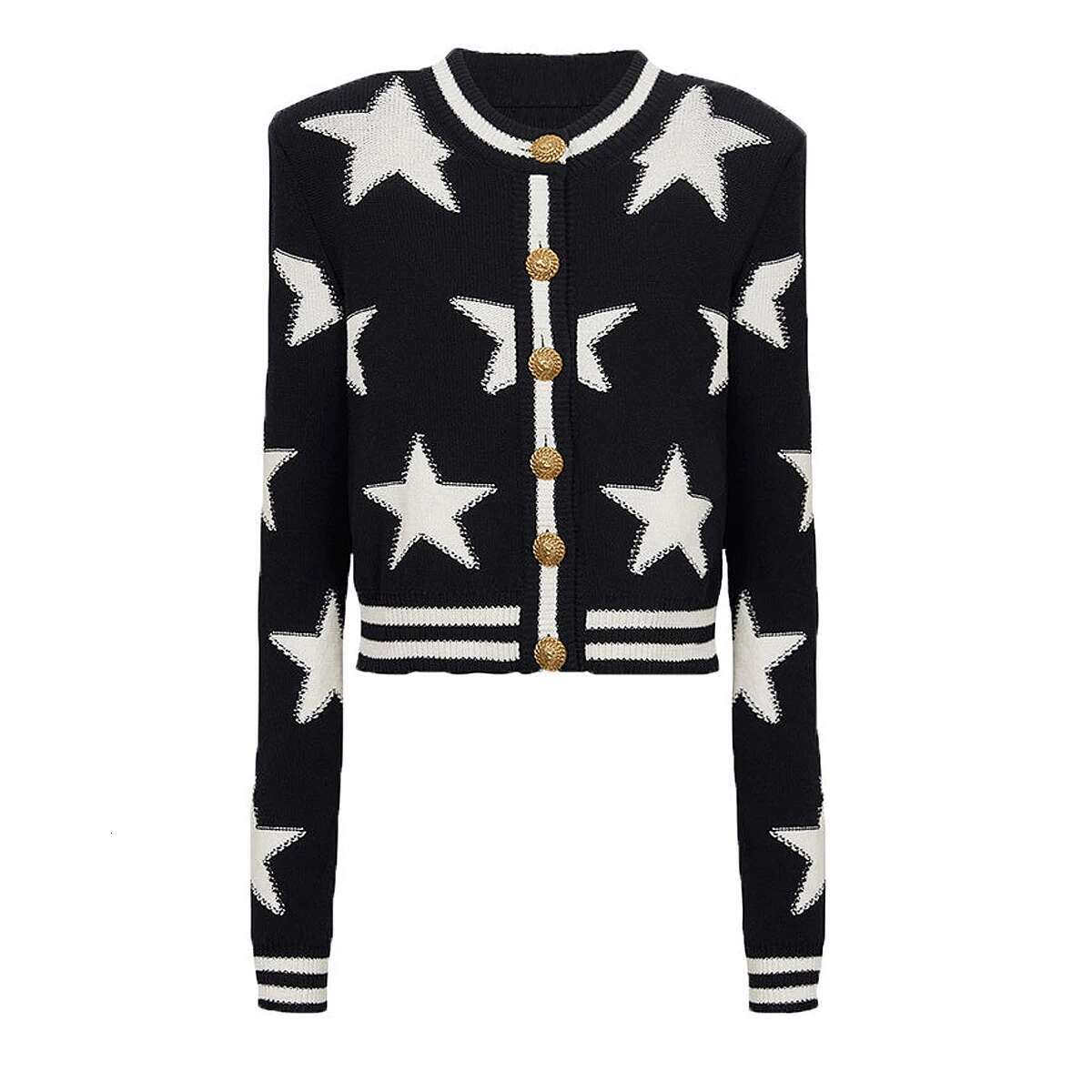 2024 Spring Autumn New European And American High-Quality Knitwear Long Sleeve Round Neck Cardigan Top Woolen Jacket