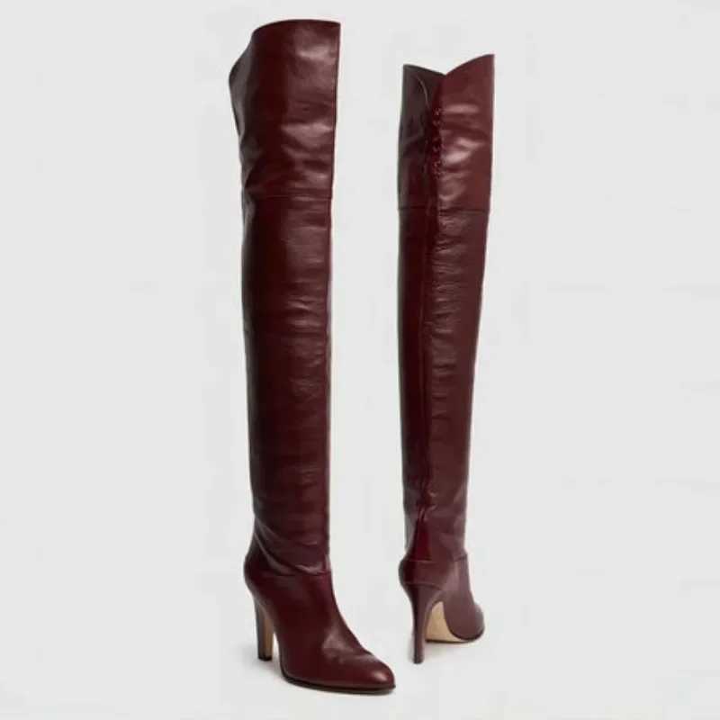 European and American Fashion High Heels Over The Knee Fashion Show Boots for Women Autumn and Winter Strap Knight Boots Z250303
