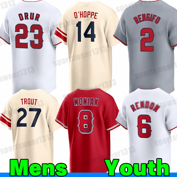 #27 Mike Trout Jersey #14 Logan O'Hoppe Jersey LA Angels Jerseys Anthony Rendon Jo Adell Taylor Ward Nolan Schanuel Niko Kavadas Brandon Drury Custom Baseball Jerseys