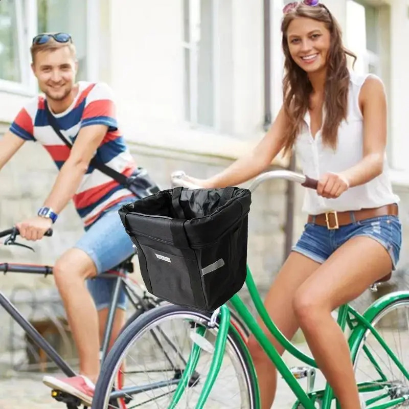 Ship from US Mountain Bike Basket Bicycle Pet Quick Release Easy Install Detachable Cycling Bag Picnic Shopping Grilling 250228FBB