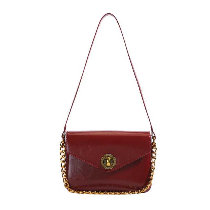 Luxury Women Brand PU Leather Crossbody Bag Retro Chain Lock Flap Small Messenger Shoulder Bag Y250303