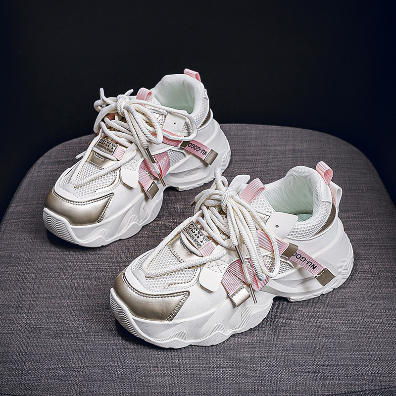 2025 New Designer White Shoes Outdoor Youth Sports And Leisure Board Shoes Balanced Thick Soled Height Increasing Women's Shoes