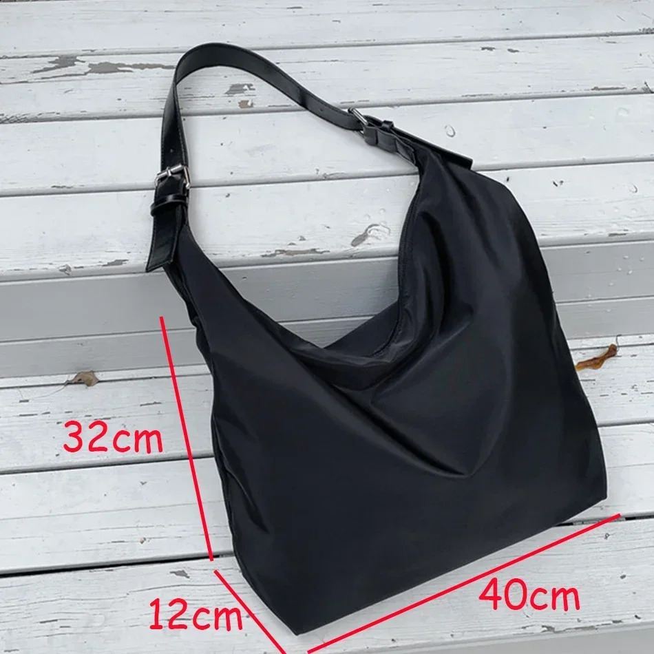 Fashion Large Capacity Shopper Tote Handbag Ladies Nylon Shoulder Bag INS Women Casual Female Shopping Messenger Neutral 250305