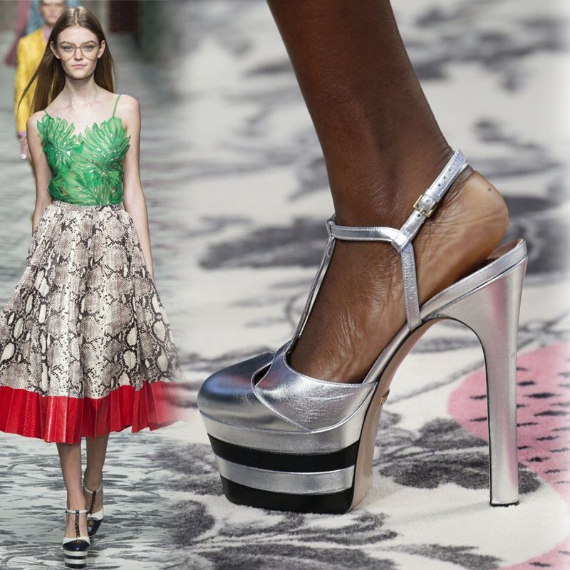 Hateful Heavenly Headed Thick Sole Ultra High Heel Waterproof Platform Sandals Show Color Block Large Rivet Sexy Banquet Shoes