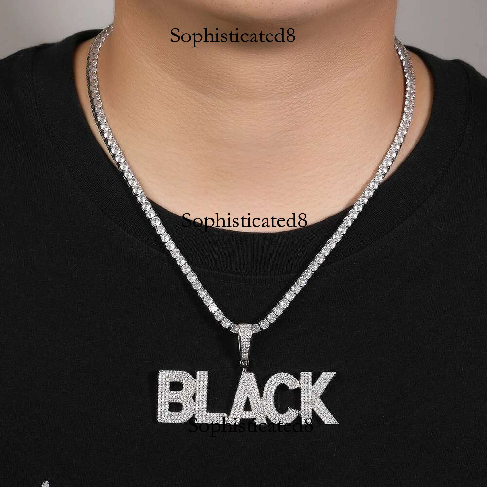 UWIN Custom Name Pendant Iced Out 3 Rows Cubic Zirconia Letters Charms Necklace Fashion Customized Jewelry