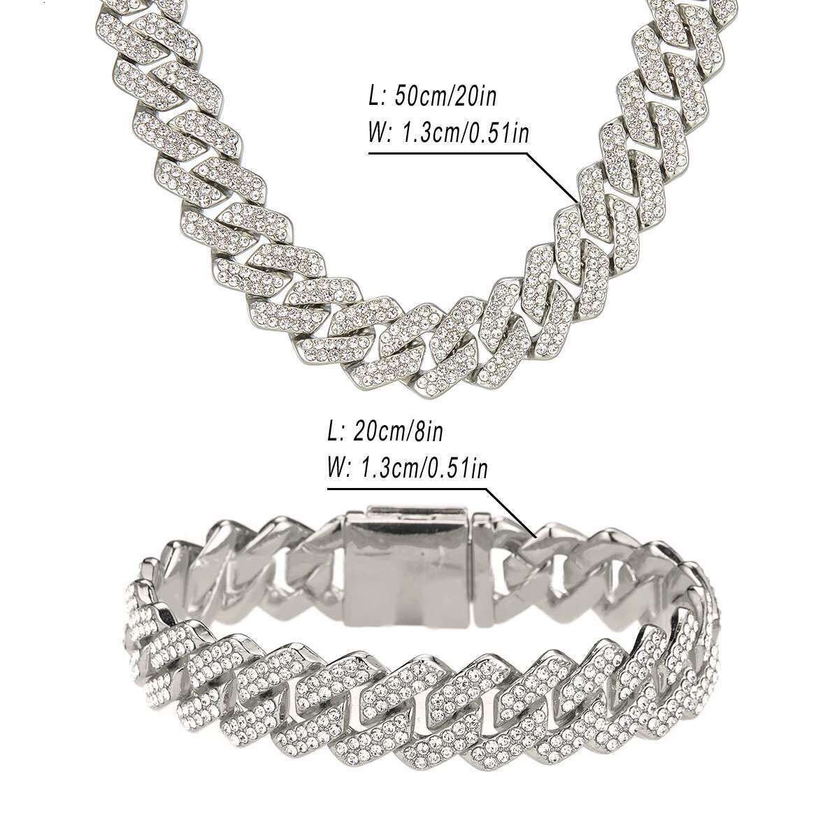 Purple Color Iced Out Cuban k chain for Teen Men and Women, 13MM Hip hop Classic Necklace Nightclub Rock Party Accessory