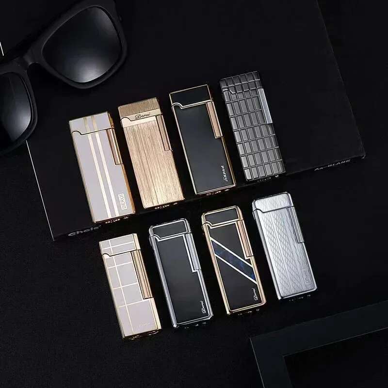 New Business PING Bright Sound Gas Compact Jet Butane Cool Metal Cigar Lighter Grinding Wheel Pipe Cigarette Accessories
