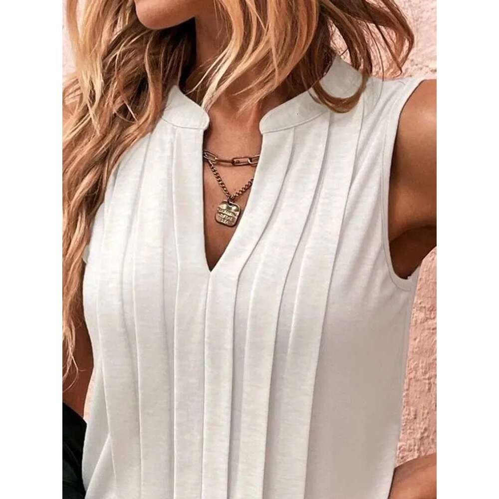 Blouses White Women's Summer Vintage Tassel Tank Tops Sleeveless V-Neck Casual Women Streetwear Shirt T-Shirt Female Clothing T-