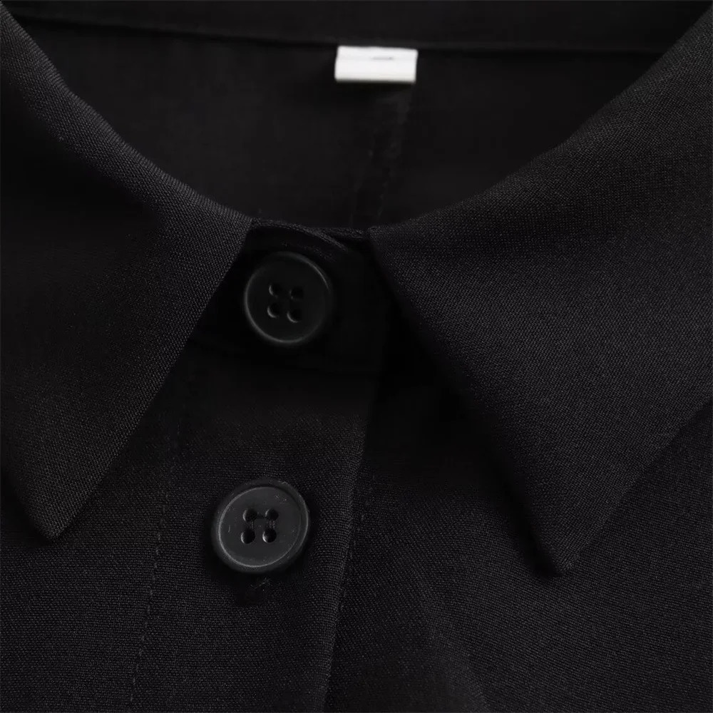 MSNOLOA 2024 sunmer Product Womens Fashion Casual Polo Collar Short sleeved Shirt Style Mini Dress 250227Z