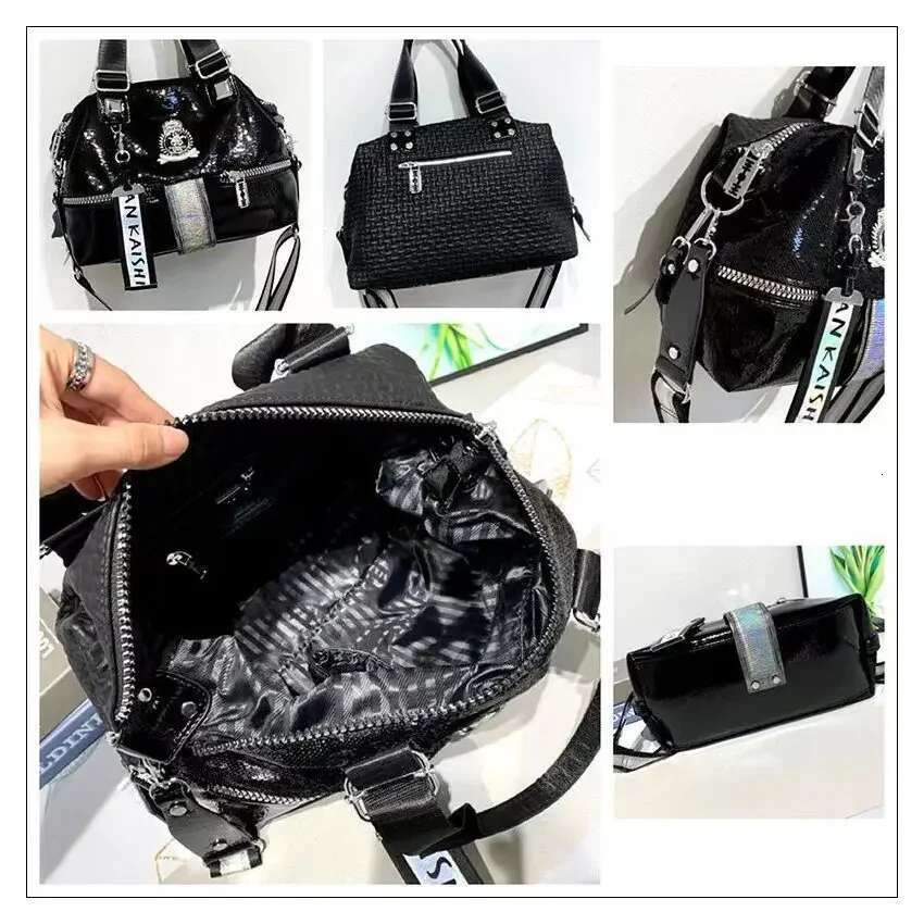 Large Capacity Handbag Female 2024 New Trend High-Grade Fashion Sequins Messenger Bag Designer Casual Tote Shoulder Bags