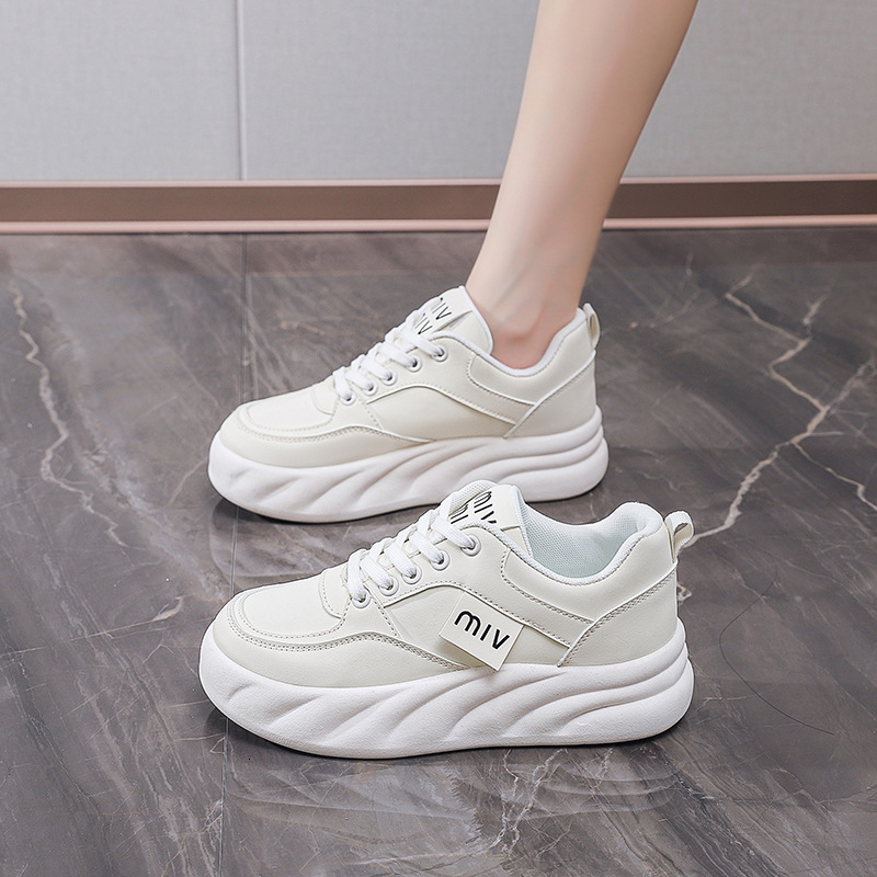 2025 Spring Designer s New Breathable White Multi Functional Thick Bottom Casual Sports White Shoes For Girls