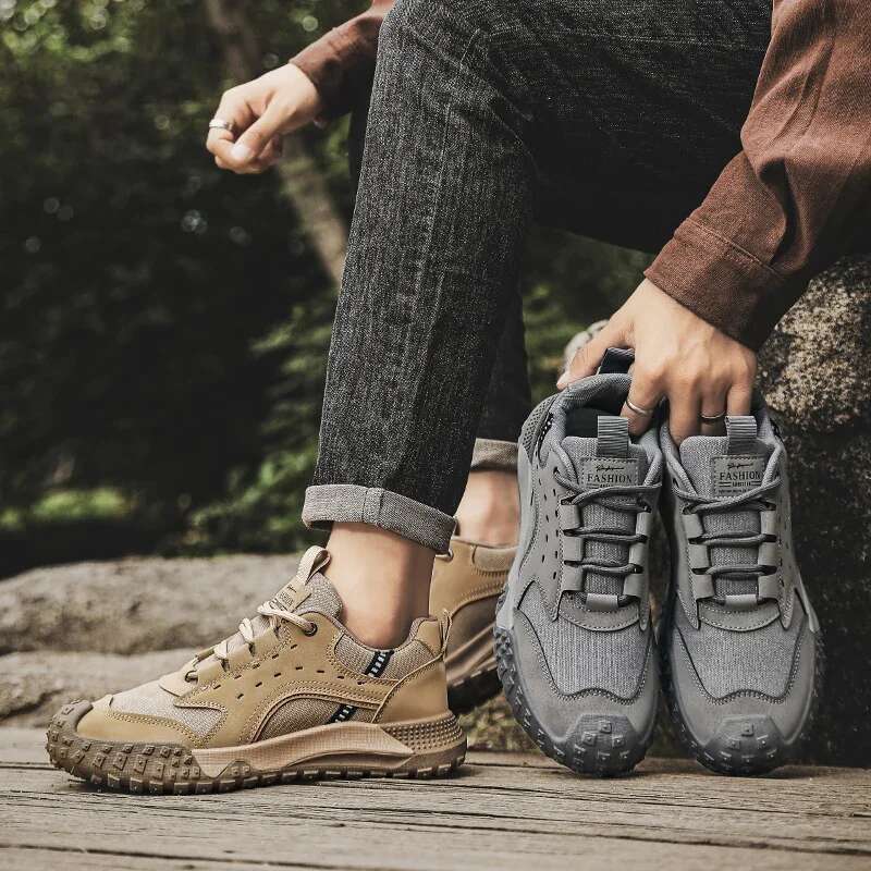 Men's Running Gray Jogging Casual Sports Shoes Outdoor Breathable Mesh Flat Bottom Light Shock-absorbing Tennis
