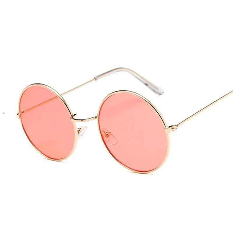 2019 Retro Round Pink Sunglasses Brand Designer Sun Glasses For Woman Alloy Mirror Female Oculos De Sol Black
