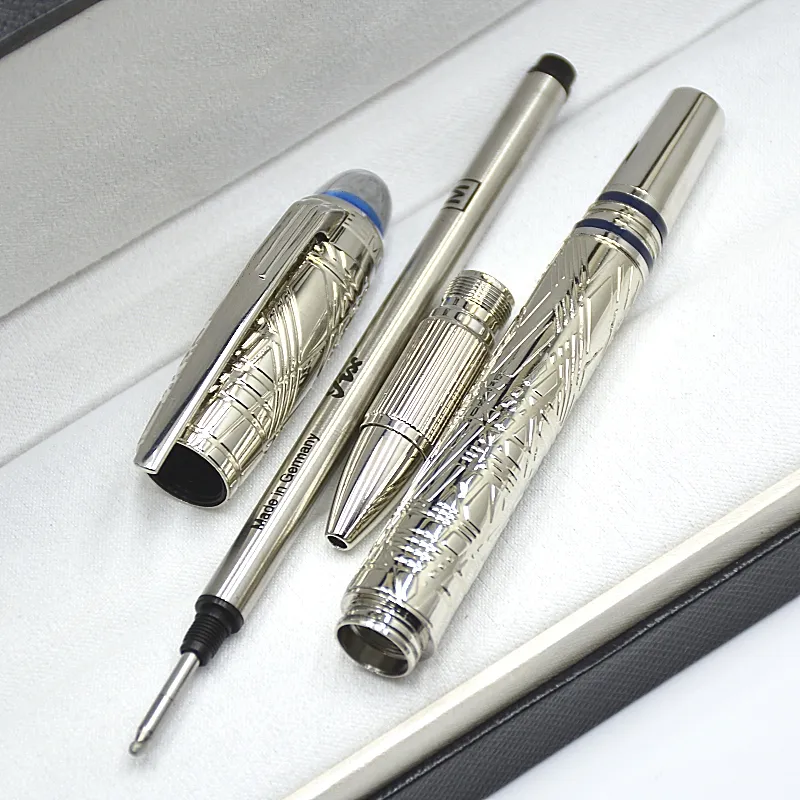 wholesale Luxury Monte Star-Walk Blue Crystal Top Rollerball Pen Ballpoint Pen Unique Relief Barrel Office School Writing Fountain Pens