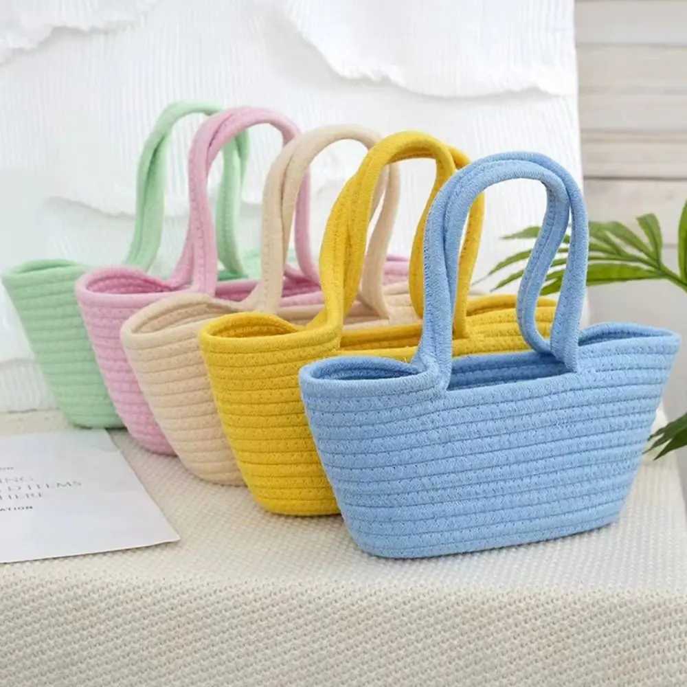 New Arrival Cotton woven bag envelope wallet shell handmade shoulder bag summer beach bag childrens bag T250303