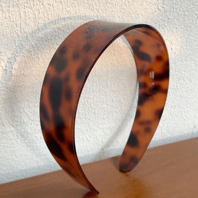 Luxury Vintage Leopard Headband Women Non-Slip Headwear High Quality Acetate Hairband French Headdress Hair Hoop Accessories Y260220